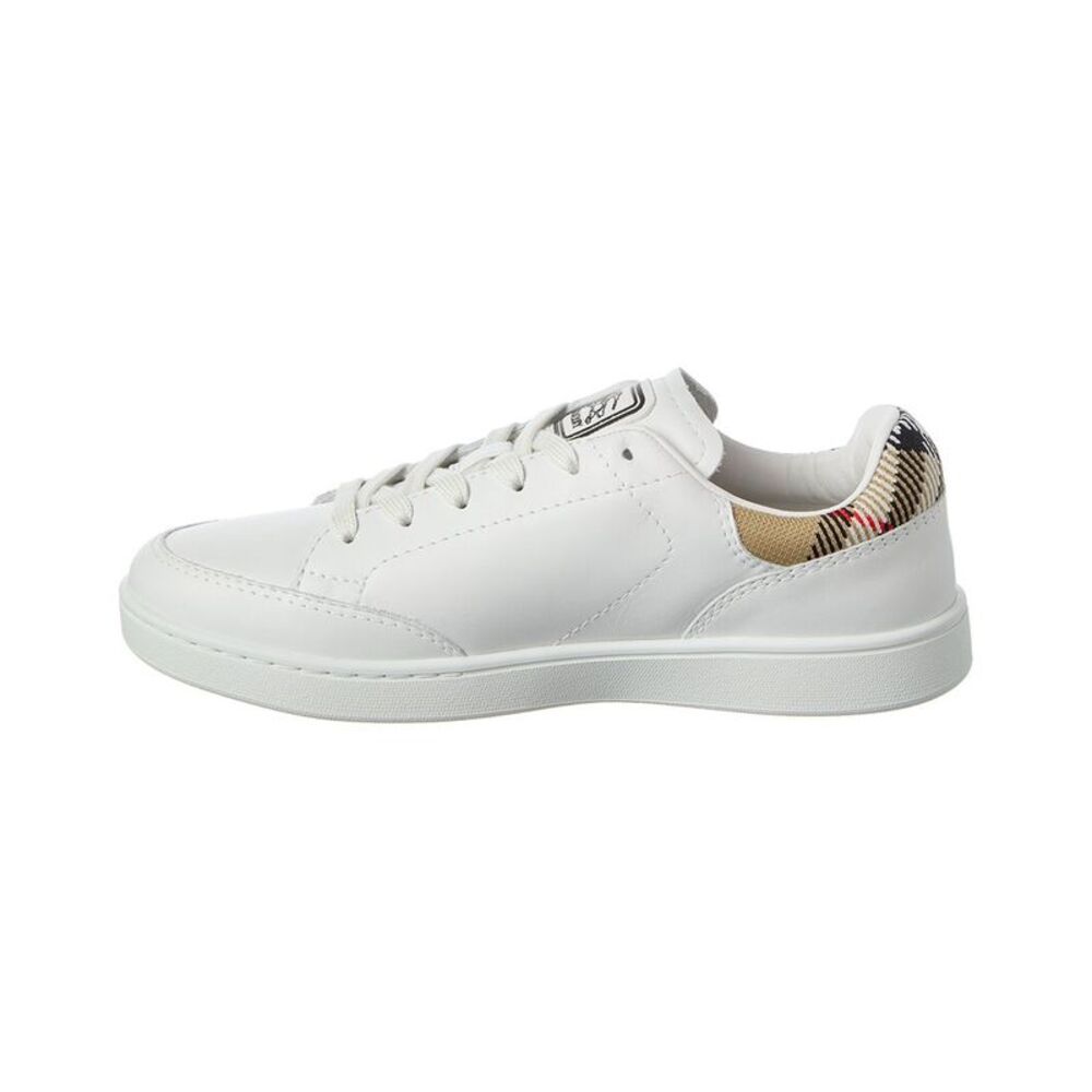 Burberry Check Leather Set Sneaker, White - Picture 2 of 5